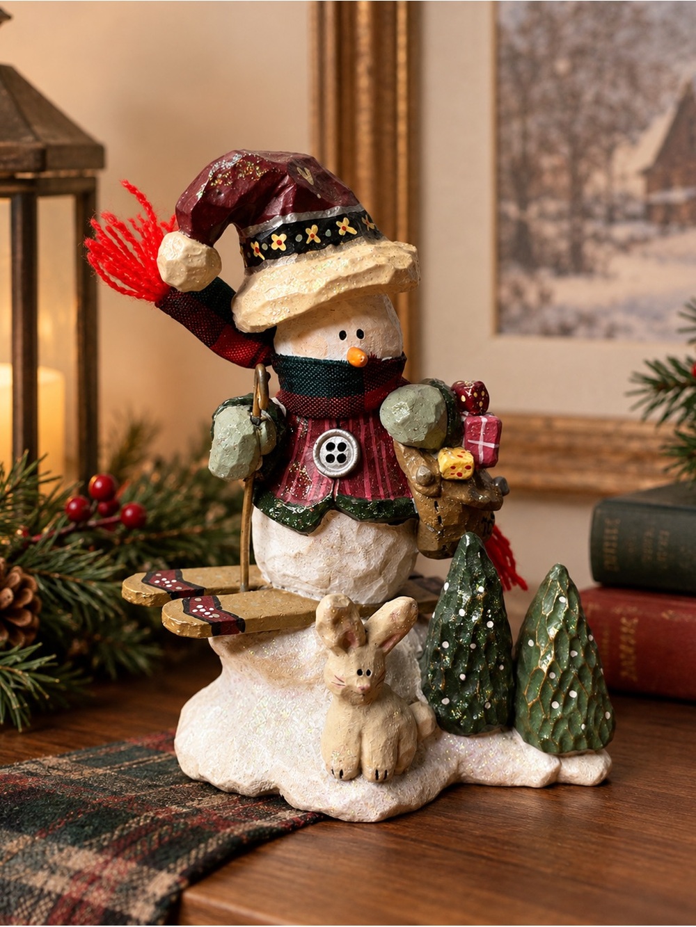 Kurt S. Adler Snowman Figurine Bunny Christmas Trees Gifts Holiday Decor